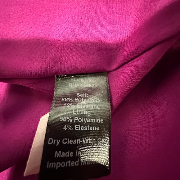 Black Halo Bambi Mini Dress Puff Sleeve Skirt Pockets Berry Plum Sz 12 NWT $415 - Picture 6 of 7